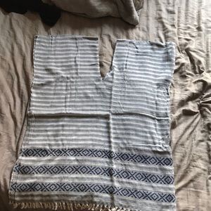 Wax & Cruz beach cover up- blue and white.